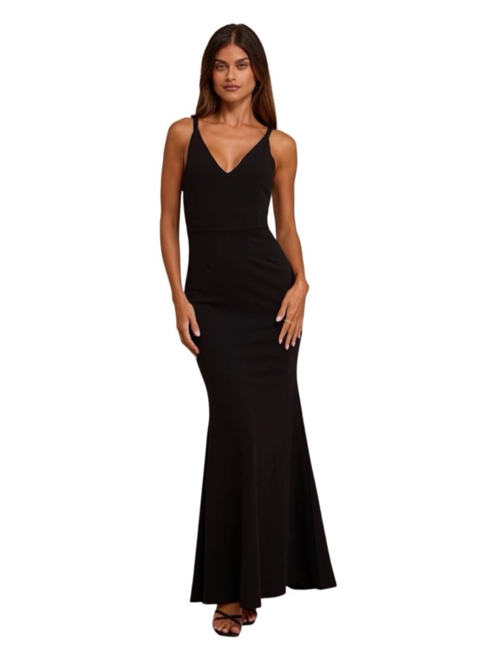 Lulus Melora Sleeveless Maxi Dress Black Medium Mermaid Formal Gown